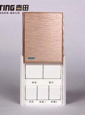 喜田IING上滑盖五型防水风暖浴霸关推盖集成吊顶