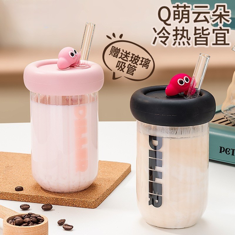 杯耐热吸管杯子泡茶水杯女生办公室茶杯