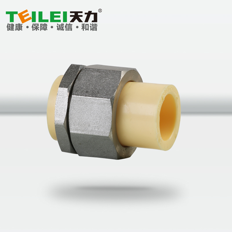 天力管水管 进口PPR 材质水管配件 抗菌6分管双承口活接头