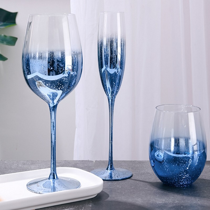 星空水晶玻璃高脚红酒杯家用高颜值轻奢网红聚会葡萄香槟酒杯套装