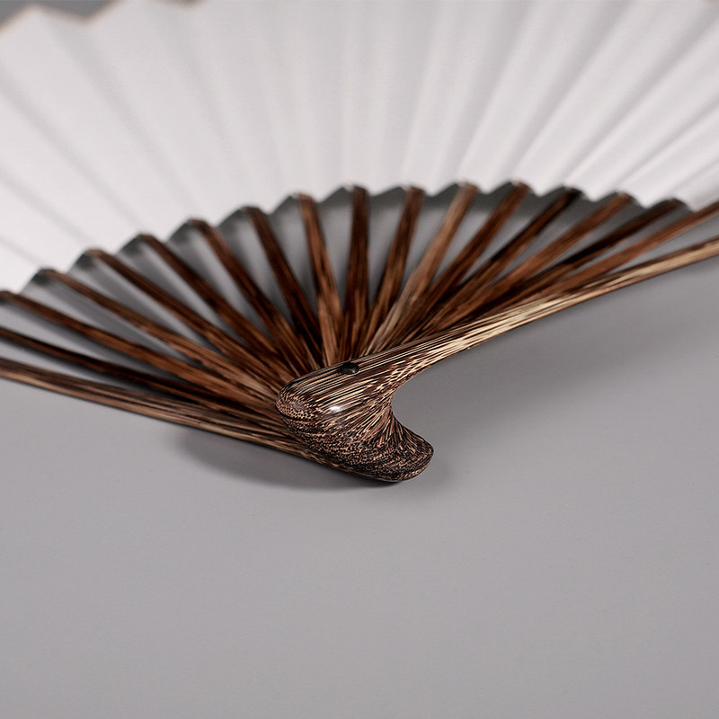 5寸全棕大茄头金丝棕竹折扇文玩扇子男女士夏季观音竹手工收藏
