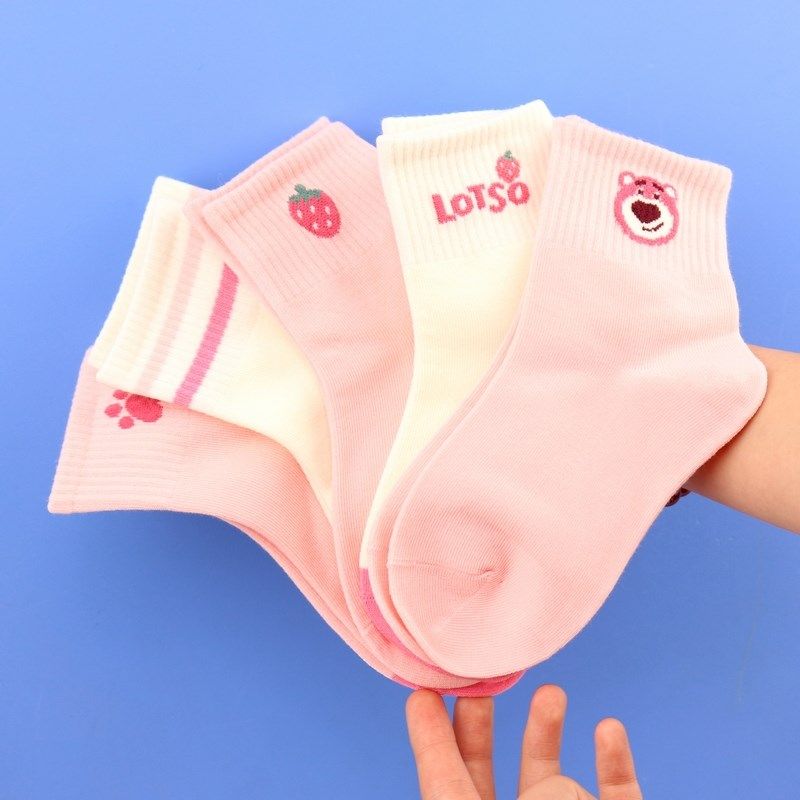爱嘀嗒儿童袜子秋季新款中筒女童卡通棉袜透气吸汗可爱公主粉色袜,童装/婴儿装/亲子装,儿童袜子(0-16岁),淘宝优惠券,粉丝福利购,淘宝优惠卷