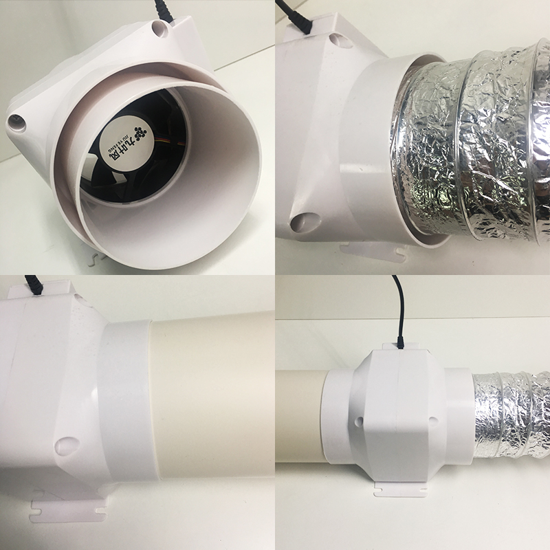管道风机4寸强力排气扇厨房油烟吸烟机110换气扇抽风机卫生间酒店