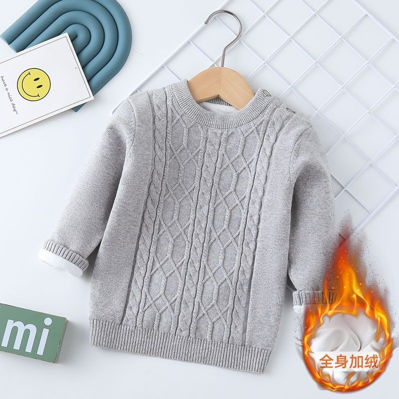 纯棉儿童毛衣加绒加厚女童针织衫男宝宝婴儿毛线衣肩扣套头打底衫,童装/婴儿装/亲子装,毛衣/针织衫,淘宝优惠券,粉丝福利购,淘宝优惠卷