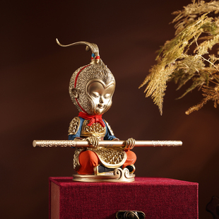 孙悟空齐天大圣摆件纯黄铜斗战胜佛猴子美猴王手办办公室桌面摆件