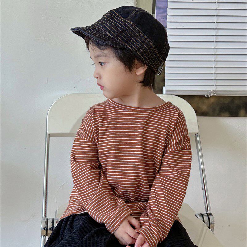 暮晨家新款春装2024男童全棉条纹长袖打底衫宝宝宽松圆领上衣T恤,童装/婴儿装/亲子装,T恤,淘宝优惠券,粉丝福利购,淘宝优惠卷