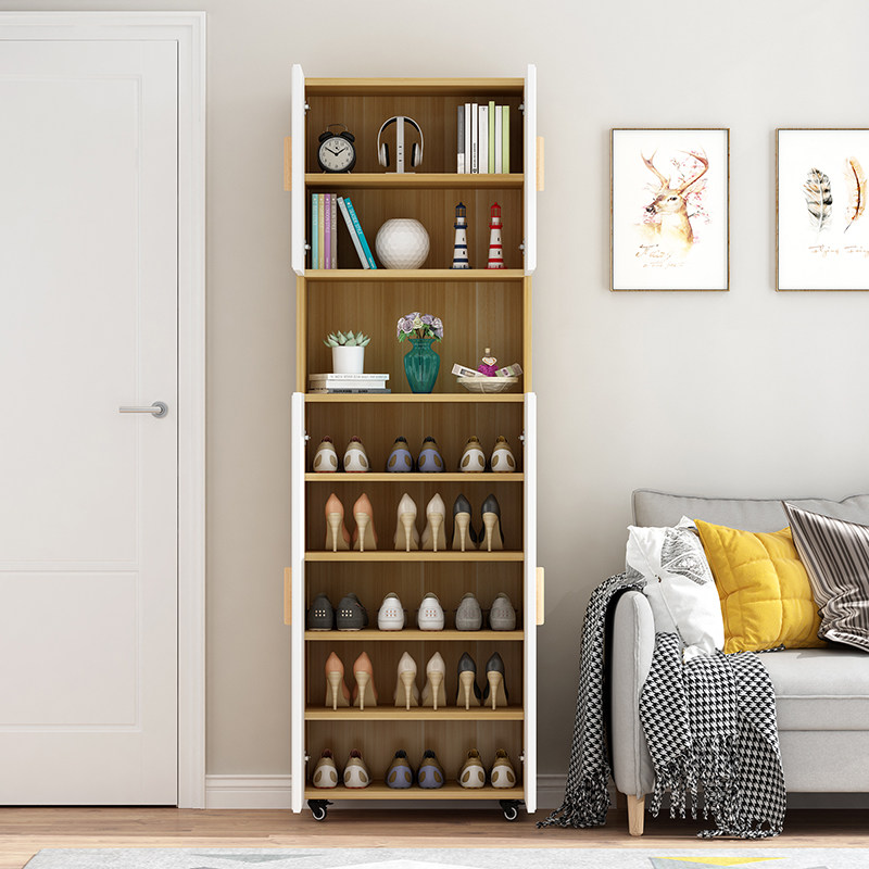 单门鞋柜家用门口入户省空间环保实木颗粒板双门鞋柜阳台储物定做