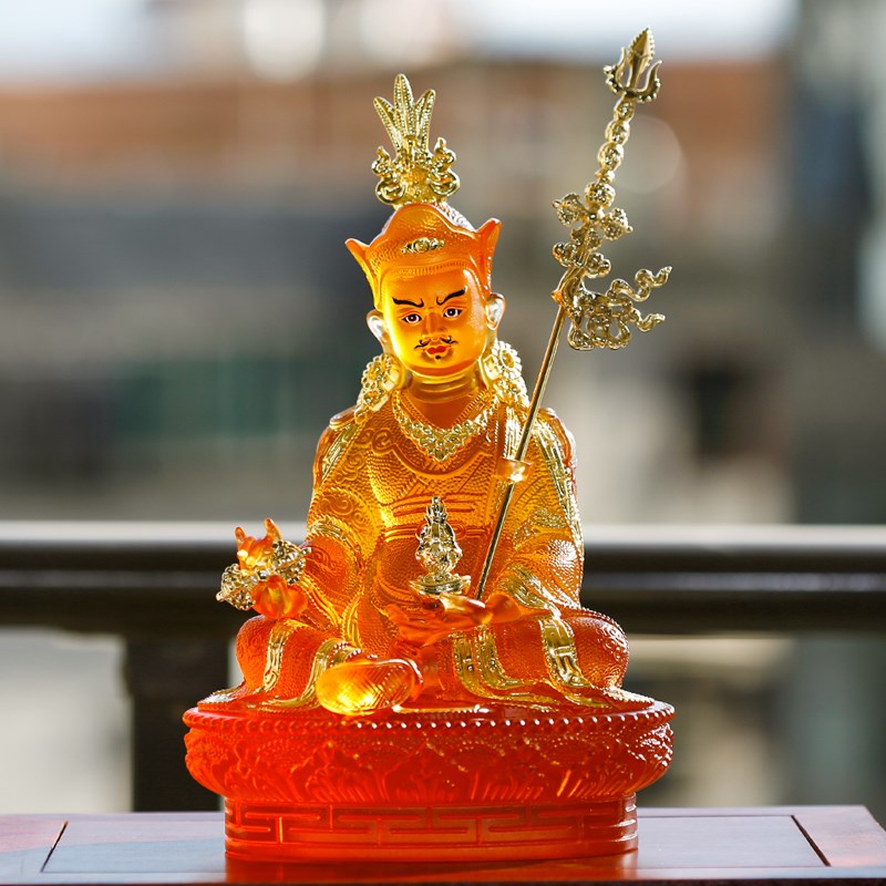 莲花生大士琉璃佛像观音菩萨佛像化生供奉居家藏传莲花生大师摆件