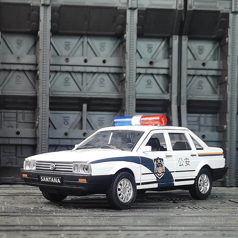合金制桑塔纳警车模型 收藏级警车合金车模