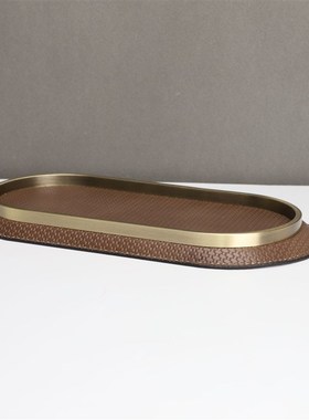 新中式托盘果盘样板房售楼部卧室书房客厅餐厅桌面只管饰品摆件