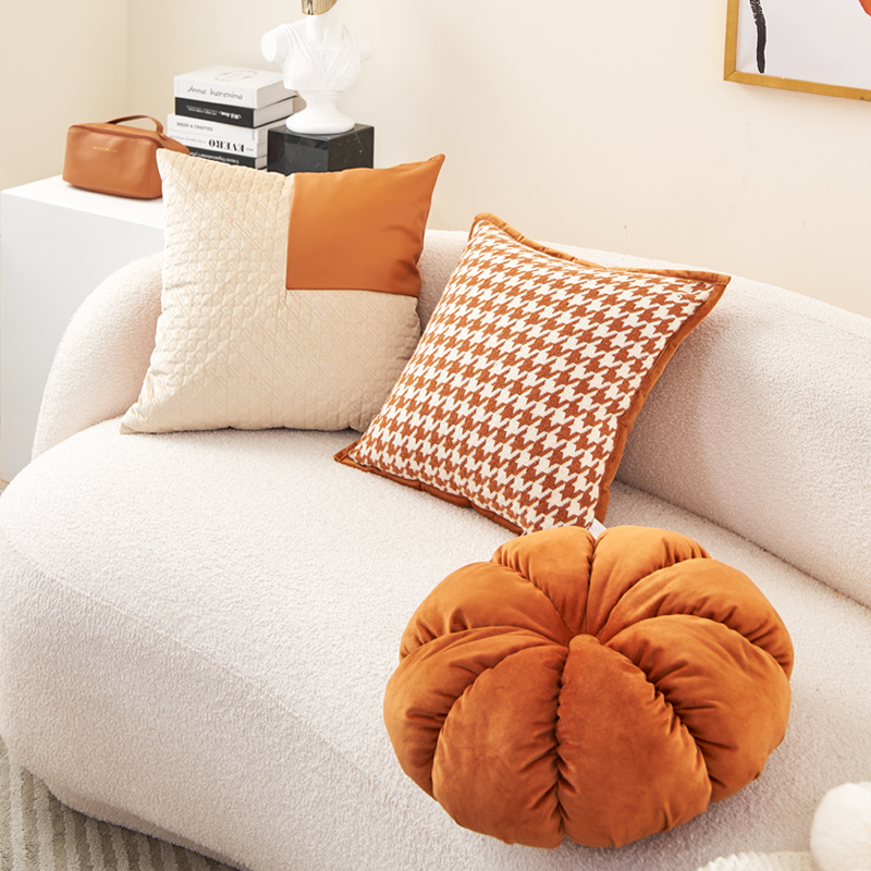 高颜值南瓜飘窗靠背垫轻奢高级感睡觉抱枕沙发客厅靠枕头套不含芯