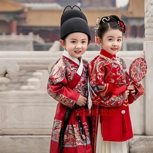 儿童明制乌纱帽翼善冠汉服男童装圆领袍飞鱼服男帽锦衣卫皇帝帽子