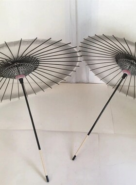 新款影楼道具伞拍照古装伞工艺伞真丝渐变灰色汉服古风舞蹈长柄伞