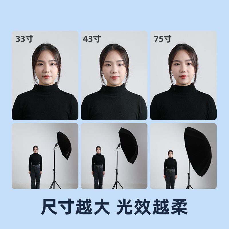 神牛反光伞多尺寸柔光伞影棚附件外黑内银 神牛柔光伞 反光器具