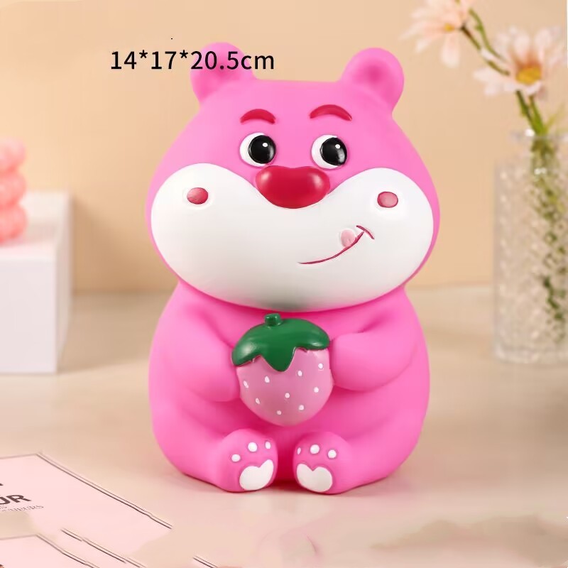 爱草莓熊儿童像涂鸦彩绘存钱罐涂色卡通石像娃娃乳胶模具