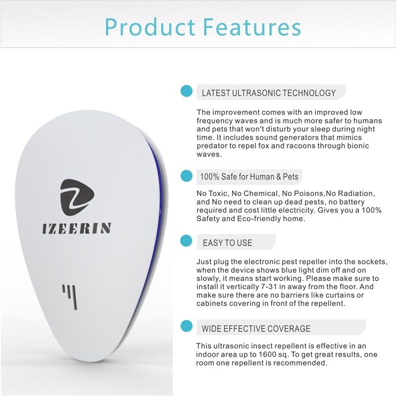 水滴超声波电磁波器电子灭蚊器插电防蚊器微光波驱虫器