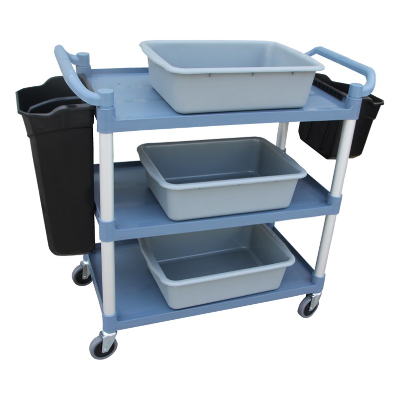 餐盘收集车收碗车收餐车三层塑料推车餐厅饭店火锅店上菜车送餐车