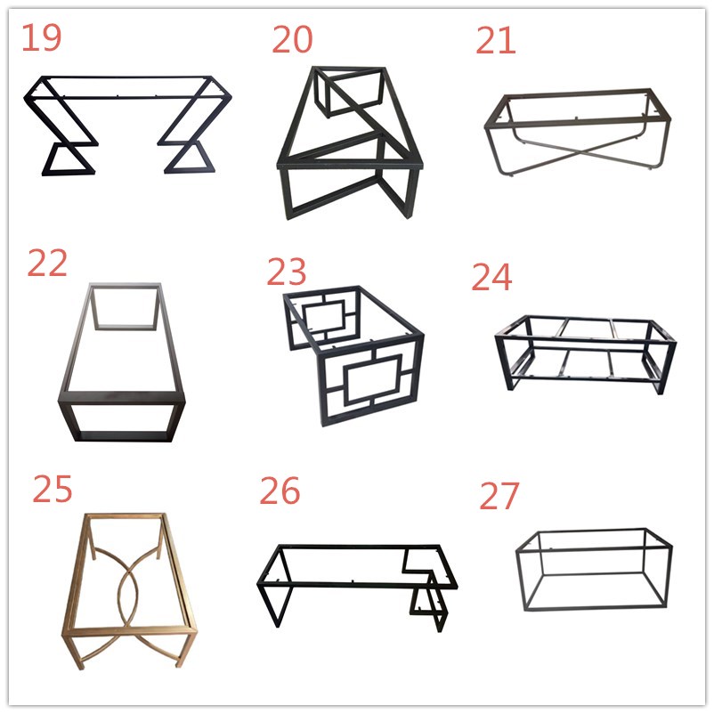 定制铁艺桌面餐桌腿桌脚玻璃支架办公桌脚架子吧台茶几支撑脚