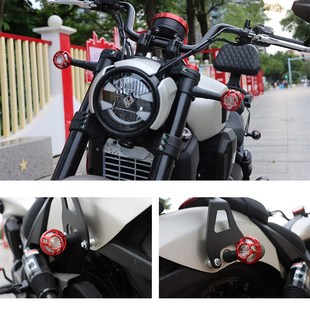 奔达黑旗转向灯装饰保护罩金吉拉灰石前后复古灯壳