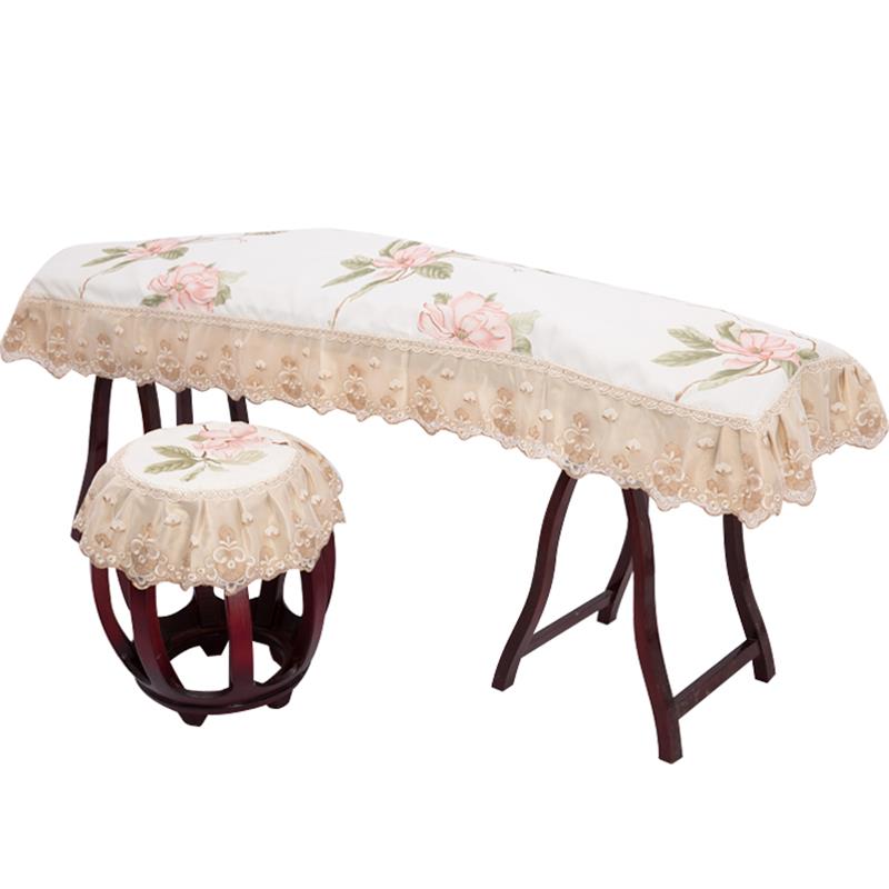 古筝防尘罩盖布加厚亚麻刺绣琴布古典蕾丝琴披1315cm通用款