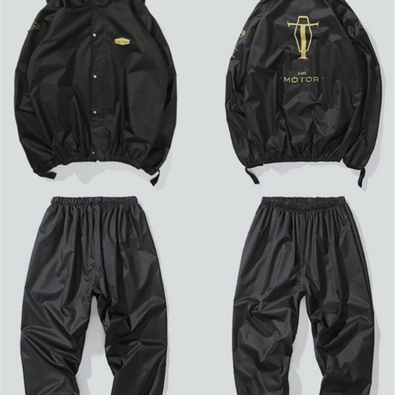 MR MOTO复古机车摩托车电动车专业防水防风哈雷分体雨衣外套雨裤