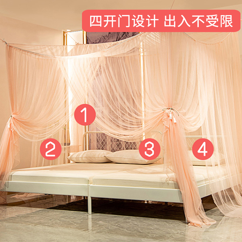 蚊帐无需支架老式吊顶挂式家用夏天方便拆洗加大拼接床榻榻米定制