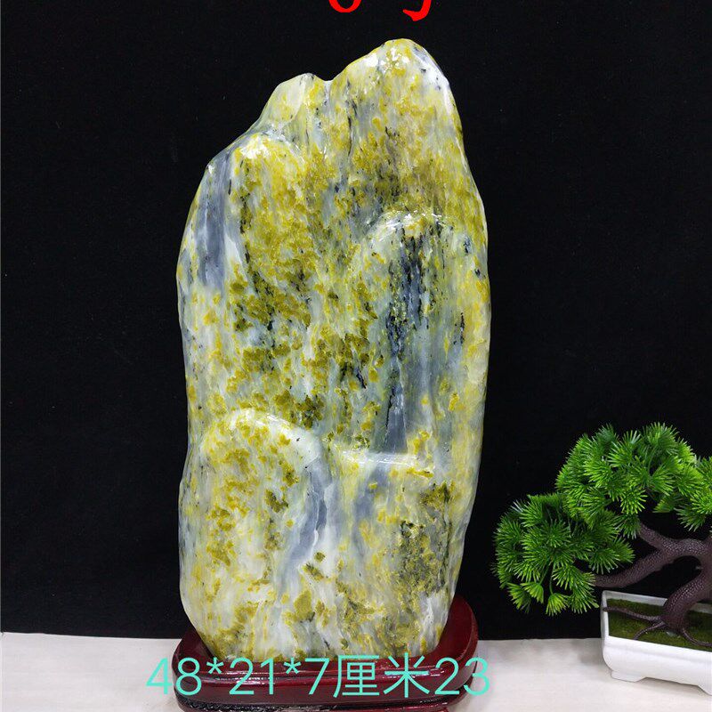 精品蓝田玉山形石头观赏石客厅办公桌装饰旺财靠山奇石