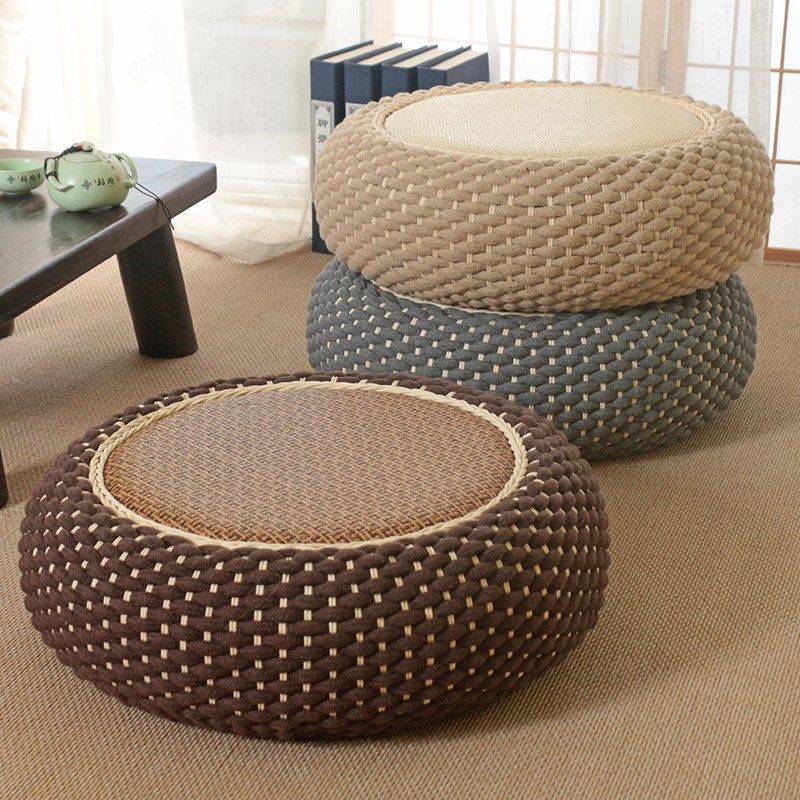 蒲团坐垫实木日式圆形坐墩加厚禅修垫榻榻米阳台飘窗牛筋绳坐垫,居家布艺,蒲团,淘宝优惠券,粉丝福利购,淘宝优惠卷