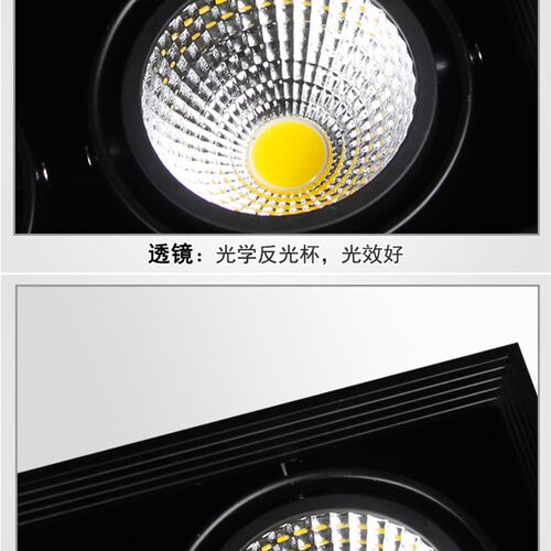 led斗胆灯明装天花射灯方形吸顶免开孔筒灯单头双头三头cob豆胆灯