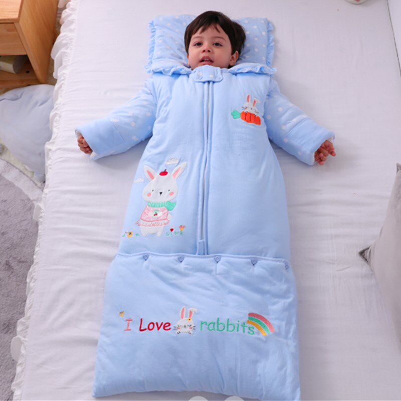 睡袋婴儿秋冬加厚纯棉可拆卸四季通用春秋冬季新生儿童宝宝防踢被