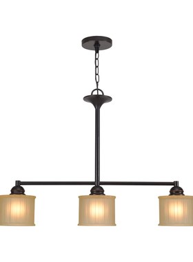 酒店民宿餐厅餐桌饭厅酒吧吧台朝下三头简美铁艺歺厅灯具复古简约