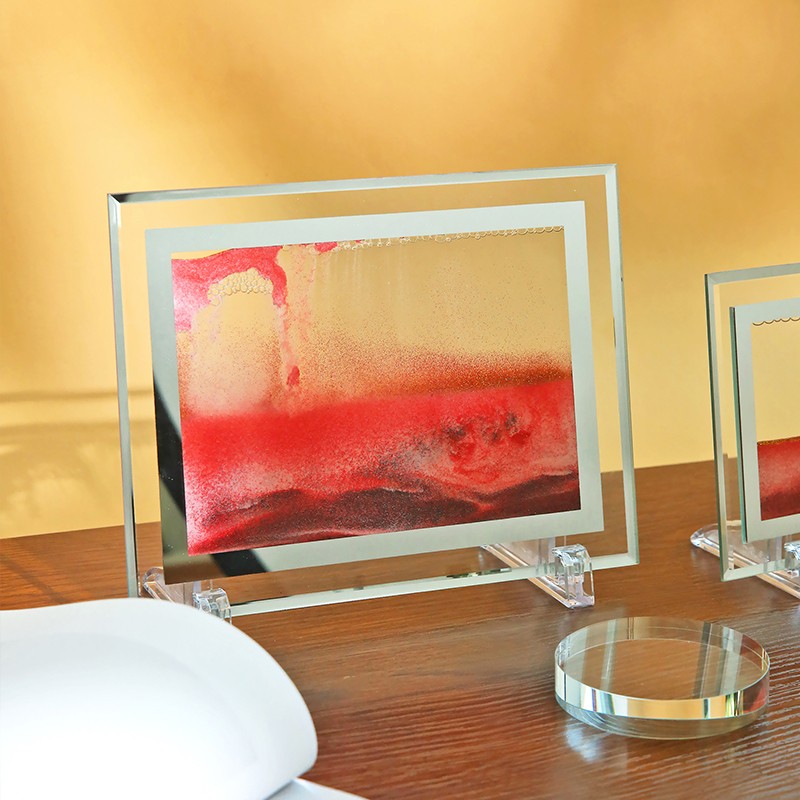 创意流沙画液体解压艺术办公室桌面客厅装饰品女生日礼物沙漏摆件