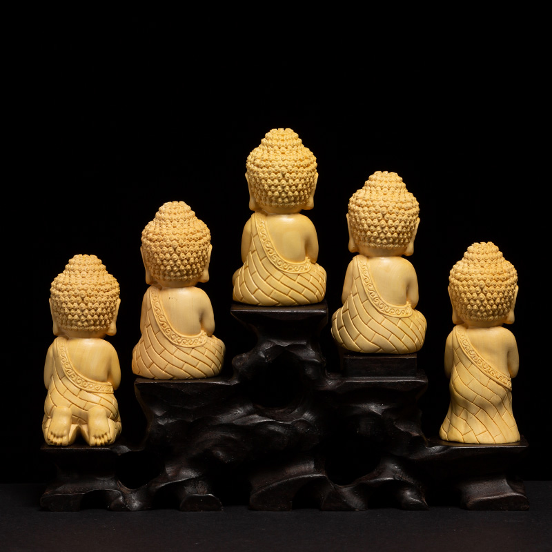 黄杨木手把件释迦摩尼佛像大日如来佛祖雕刻工艺品本命佛木雕摆件