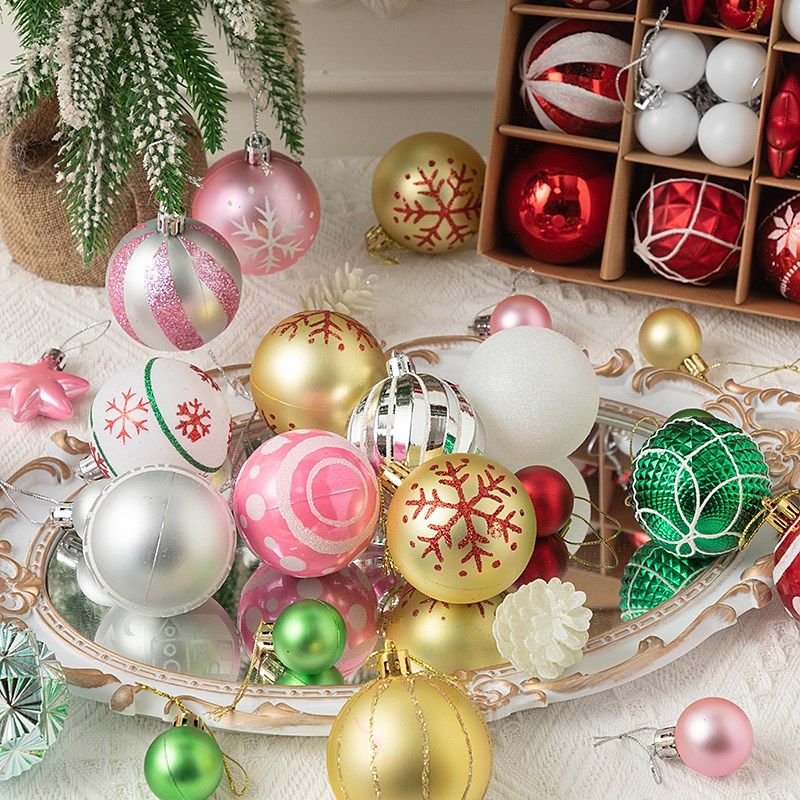 圣诞节装饰品圣诞球多多包盒装圣诞树挂件珠光磨砂彩绘球场景布置,节庆用品/礼品,圣诞装饰品,淘宝优惠券,粉丝福利购,淘宝优惠卷