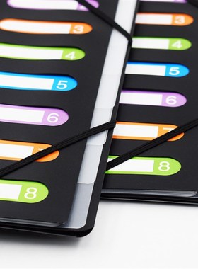 A4黑色文件夹PP办公资料夹学生用科目分类多层试卷夹档案夹病例夹