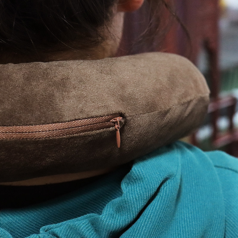 艾绒u型颈椎枕护颈专用脖枕飞机靠枕学生旅行办公室睡觉午睡便携