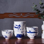中国风釉下彩陶瓷米饭碗十二生肖碗套装 家用简约4.5寸高脚陶瓷碗
