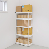 简约白色储物间地下室置物架家用落地阳台阁楼仓库储藏展示货架a1