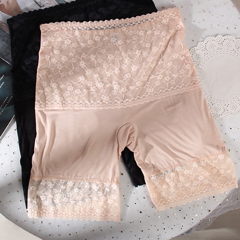 安全裤夏天防走光内裤二合一女胖mm250斤长蕾丝腿无缝大码打底裤