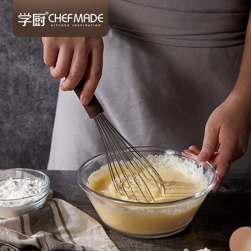 学厨手动打蛋器 304不锈钢10寸蛋抽 奶油蛋清奶泡机烘焙蛋糕 WK92