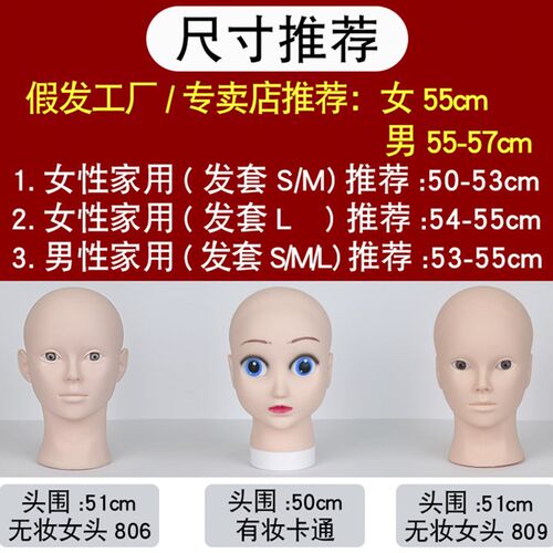 抿嘴男假发头模cos假人头模型支架毛娘造型模特头台大头光头模具