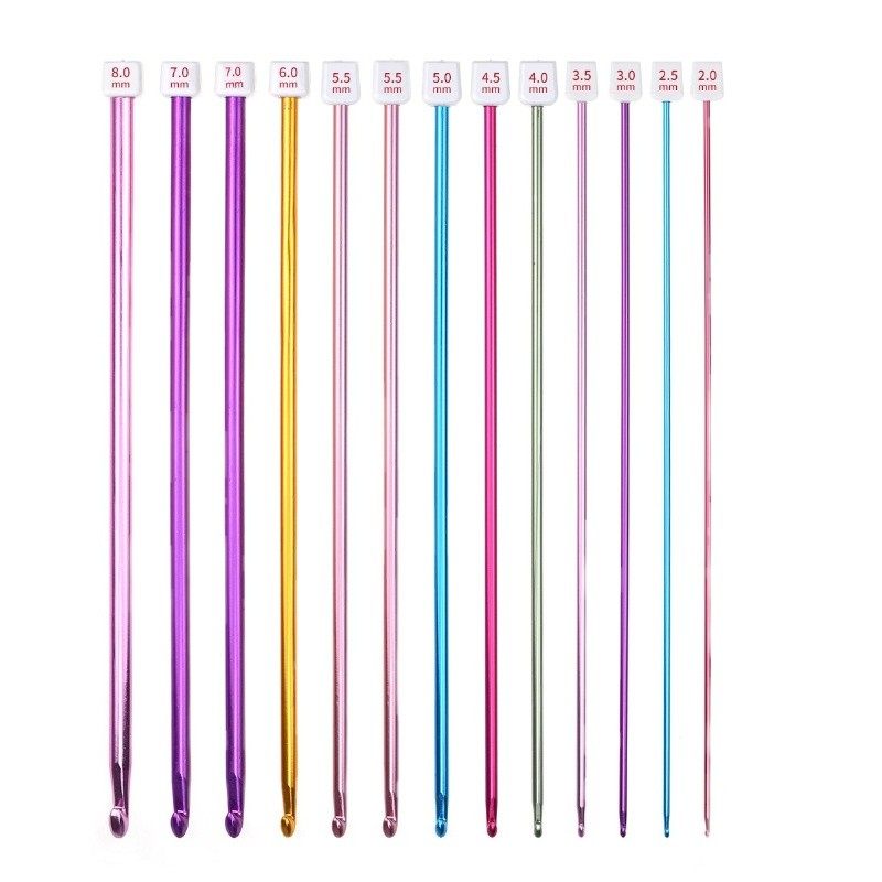 手工编织工具金属氧化铝彩色编织钩针毛衣针钩围巾毛线配收纳袋,居家布艺,针,淘宝优惠券,粉丝福利购,淘宝优惠卷