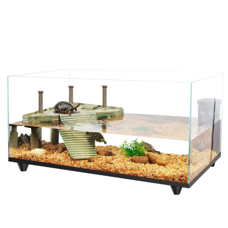 乌龟缸带晒台豪华别墅大型玻璃养龟缸家用免换水养乌龟的专用缸