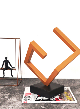 新款摆件北欧轻奢几何创意件样板间样品屋展示中心客厅酒柜居家软