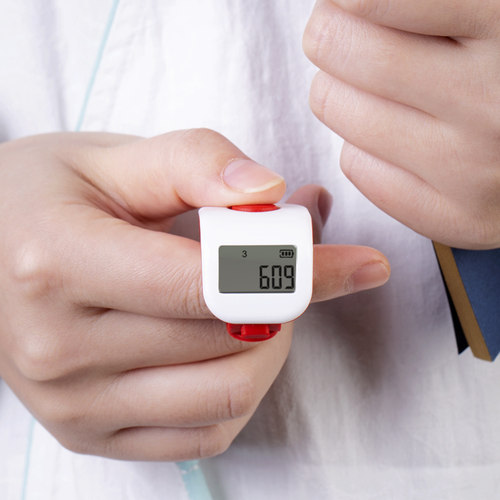 大白牛车白红绿色精准智能计数器手按静音5通道充电子数显指环戒