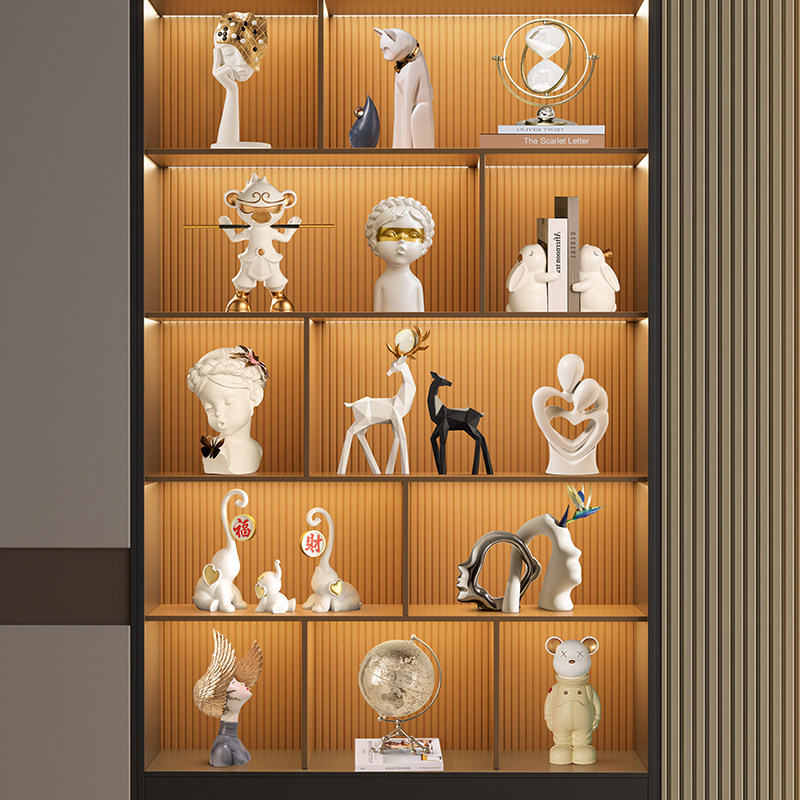 高端大气客厅酒柜摆件创意家居电视柜两侧红酒架餐边柜工艺装饰品