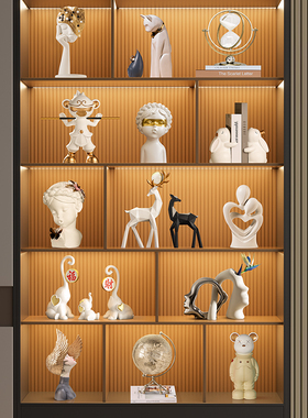 高端大气客厅酒柜摆件创意家居电视柜两侧红酒架餐边柜工艺装饰品