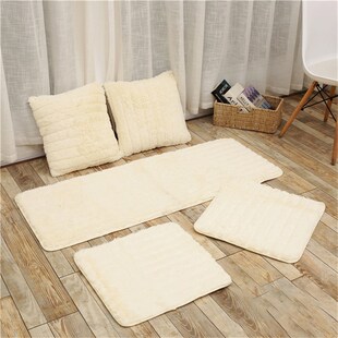 汽车坐垫毛绒座垫套通用防滑五座三件套单片长条后座带卡扣可水洗