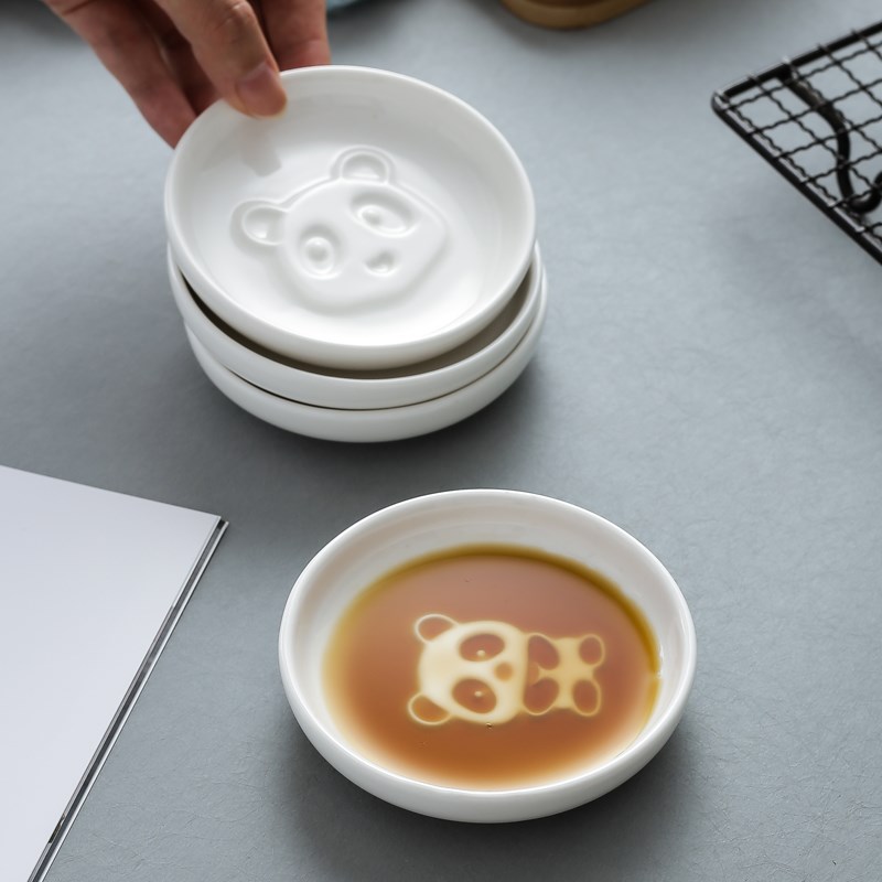 日式调味碟蘸料碟小方碟家用陶瓷创意儿童可爱小菜碟豉油碟酱油碟