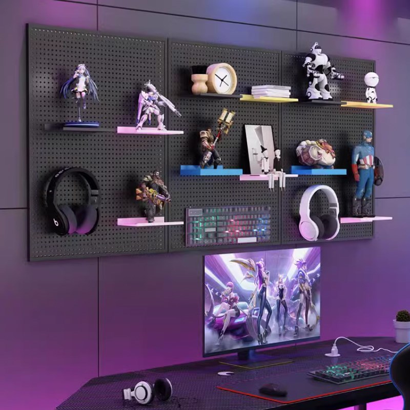 圆孔洞洞板配件通用磁吸配件五金工具配件收纳墙免打孔收纳架层板